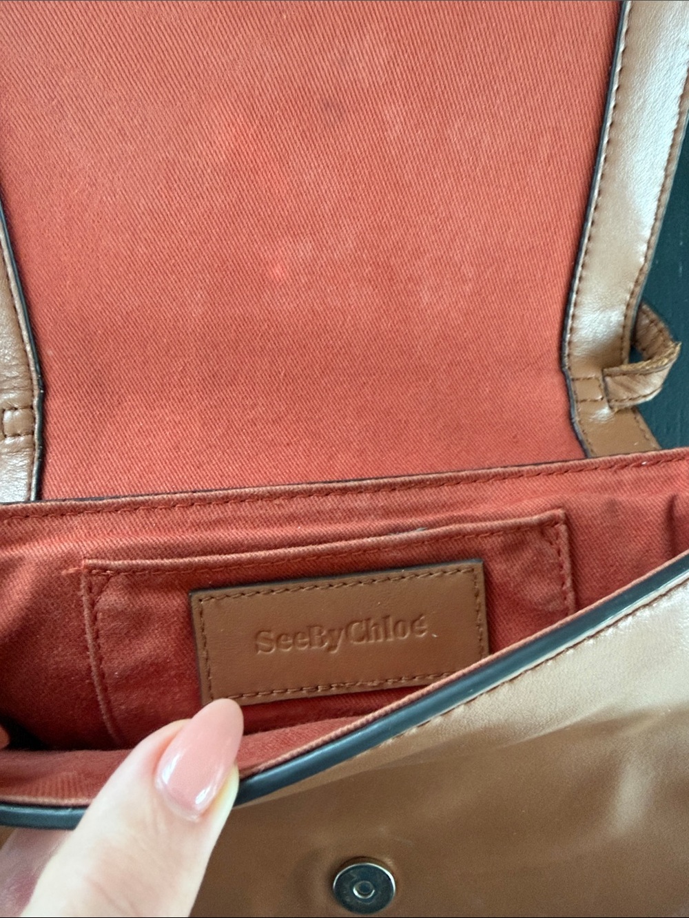 See By Chloe Tan Leather Crossbody with Signature Ring Detail - Picture 4 of 13